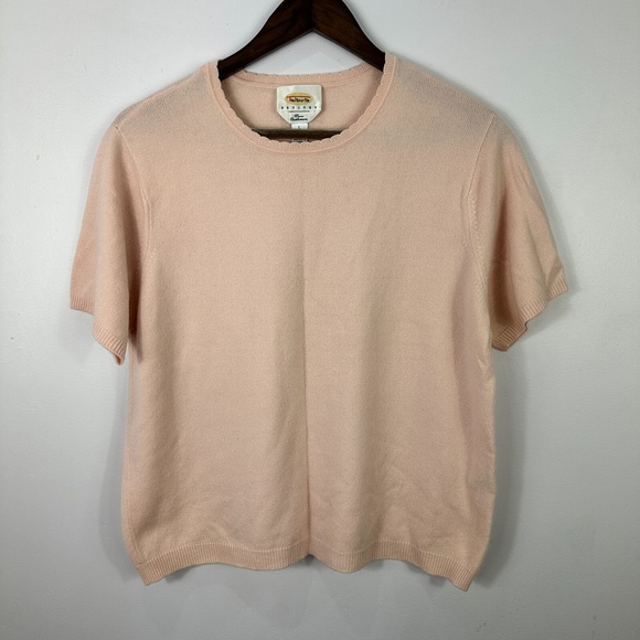 Talbots Sweater Petites Women L Pink‎ Cashmere Minimalist Quiet Luxury Classic - Picture 1 of 7